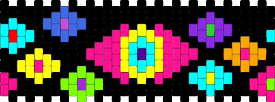 Tadc Abstraction cuff - black, light blue, pink, yellow