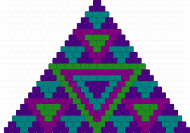 Sierpinski triangle green and purple bikini top - purple,teal,pink