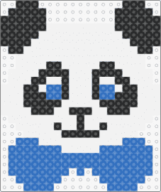 Panda head with blue bow - panda,bear,animal,bowtie,cute,head,white,black,blue