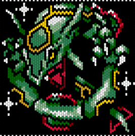 Rayquaza - rayquaza,pokemon,character,panel,gaming,black,green