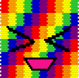 Bag front - emoticon,checkered,rainbow,face,bag,panel,trippy,colorful