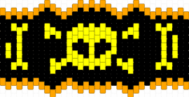 skull and bones remix - skull,crossbones,skeleton,bones,cuff,dark,spooky,halloween,black,yellow