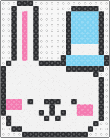 Dapper Bunni - bunny,rabbit,top hat,animal,cute,fancy,head,white,light blue,pink