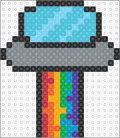 Rainbow UFO Pearler - ufo,flying saucer,tractor beam,rainbow,space ship,alien,teal,gray