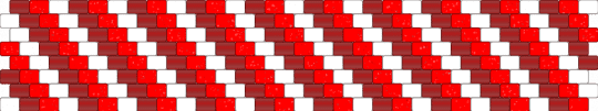 Peppermint peyote cuff - red,white