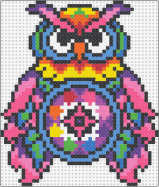 Rainbow EDC owl - owl,edc,festival,bird,colorful,music,animal,pink,purple,blue,yellow