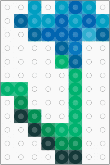 Minecraft Flower - green,blue
