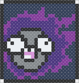 Gastly Derp Plain Coaster - gastly,pokemon,derpy,coaster,silly,purple,gray