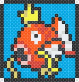 Magikarp Plain Coaster V2 - magikarp,pokemon,coaster,gaming,character,orange,blue