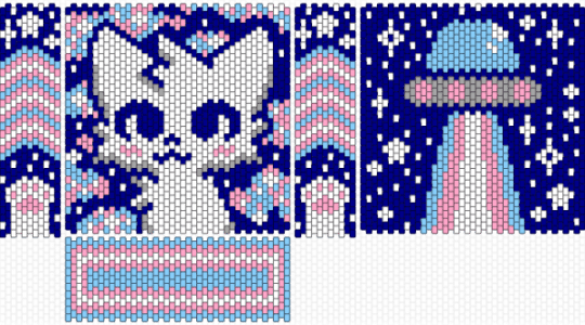 Kawaii cat but it's transgender/cotton candy colours (full bag) - animal, bag, cotton candy, cute, kawaii, pride, purple, purse, trans flag