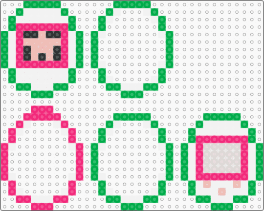 ralsei tamagotchi - green,pink,delatrune,tamagotchi,fun gang,game,gaming,videogame