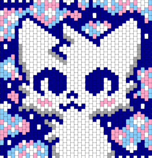 Kawaii cat but it's transgender/cotton candy colours - animal, bag, cotton candy, cute, kawaii, pride, purple, purse, trans flag