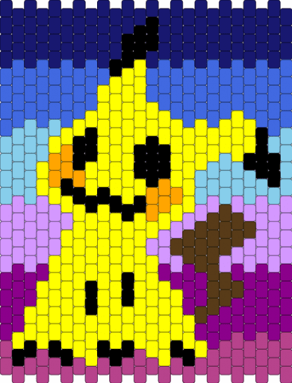 Mimikyu panel - purple,blue,yellow,pink