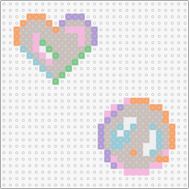 pastel bble and hearts - bubble,heart,pastel,whimsy,affection,soothing,inviting,grey