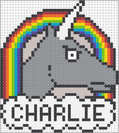 Charlie the Unicorn - charlie,unicorn,animation,rainbow,nostalgia,cloud,text,gray,white