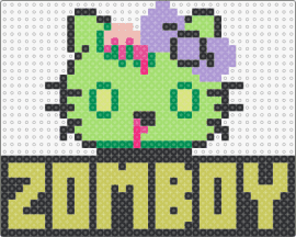 zombb - zomboy,hello kitty,zombie,music,edm,dj,dubstep,mashup,pop culture,bold,green,gol