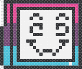 Pyrocynical perler bead pattern - pyrocynical,streamer,youtube,face,television,pink,blue,white