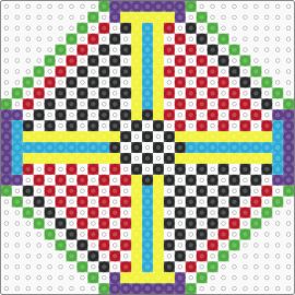 Geometric checkerboard - checkered,octagon,geometric,colorful,coaster,yellow,red,black