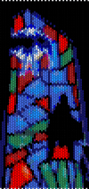 Macbeth's Stained Glass Window from Gargoyles - stained glass,macbeth,window,shakespeare,blue,red,green,black