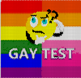 Gay Test - gay test,pride,smiley,emoji,colorful,panel,yellow,pink