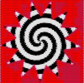 Spiral bag panel - hypnotic,spiral,swirl,bag,panel,burst,trippy,red,black,white