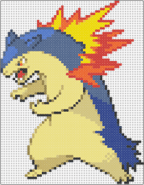 Typhlosion HGSS - typhlosion,pokemon,evolution,cyndaquil,fiery,gaming,character,beige,yellow,blue,orange