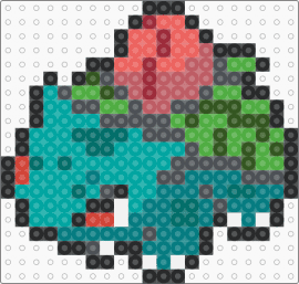 Ivysaur (Herbizarre) Miniature - ivysaur,pokemon,evolution,character,gaming,bulbasaur,green,pink,teal