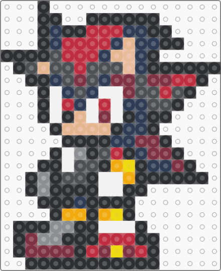 Shadow the Hedgehog v1 - black,gray,purple,brown,colorful