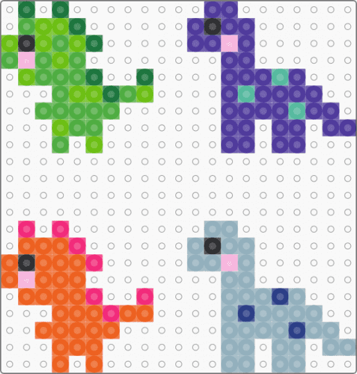Mini Dinos - dinosaurs,charms,cute,simple,dino,dinosaur,animal,prehistoric,green,orange,purple,light blue