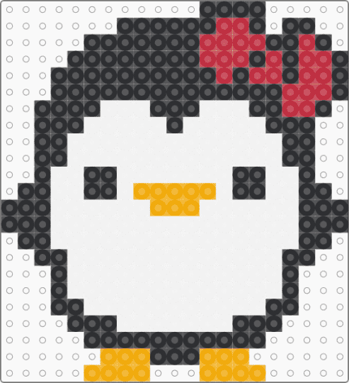 Penguin - penguin,cute,bow,animal,bird,white,orange,red
