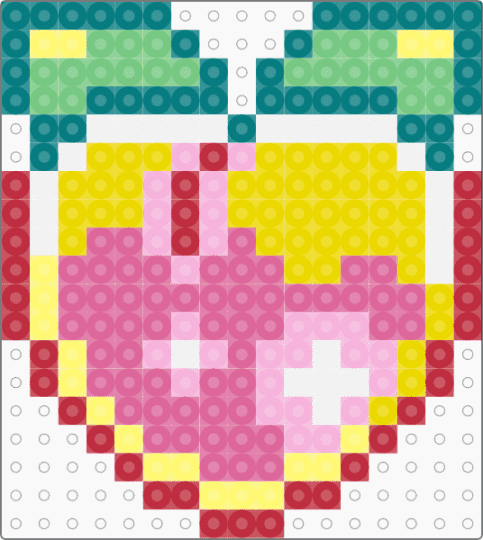 Peach - pink, teal, yellow