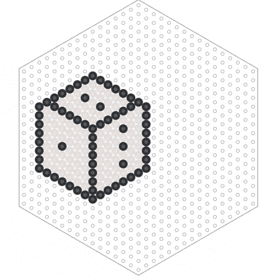 Glass Die - beige, black, dice