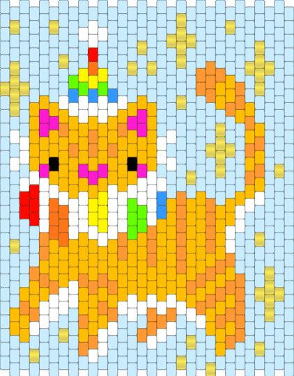 cat clown bag orange - light blue, yellow