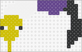 Enby worm perler - nonbinary,squirmle,worm,pride,enby,yellow,white,purple,black