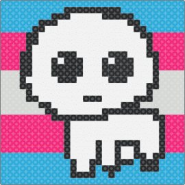 trans flag autism creature - yippee,autism,trans,pride,creature,white,light blue,pink