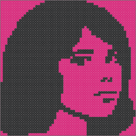 tv girl pink and black perler bead idea - tv girl,portrait,band,panel,music,silhouette,black,pink