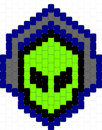 Alien w/ headphones - green,purple,alien,headphones