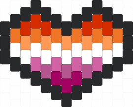 Lesbian Heart - lesbian,pride,heart,charm,orange,pink