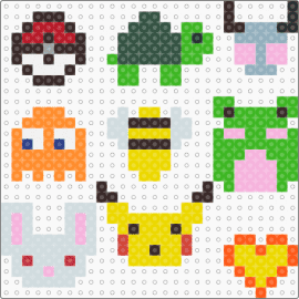 Stuff - charms,frog,pikachu,turtle,bee,simple,yellow,green,gray