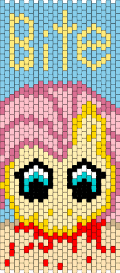 Flutter bite recolored - light blue,yellow,pink