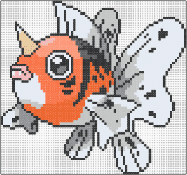 Pokémon - Seaking - seaking,pokemon,goldeen,fish,evolution,gaming,character,orange,white,gray