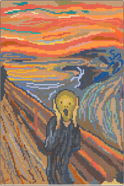 The Scream - scream,edvard munch,painting,art,classic,orange,blue,tan