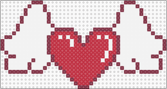 Winged Heart Perler - brown,red,heart,wings,valentines,love