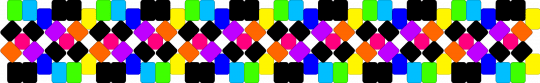 Rainbow & Black Double Wave X-Base - black, rainbow, rainbow and black, simple, wave, white