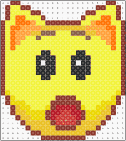 Animal Jam Gasp Emoji Perler - yellow,animal jam,emoji