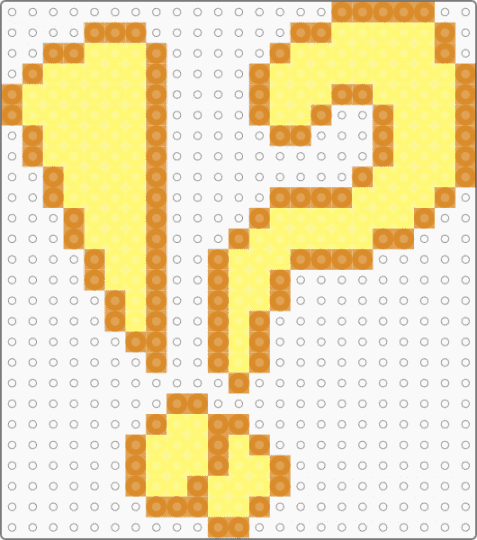 Interrobang Perler V1 - orange,yellow,question mark,exclamation point,punctuation