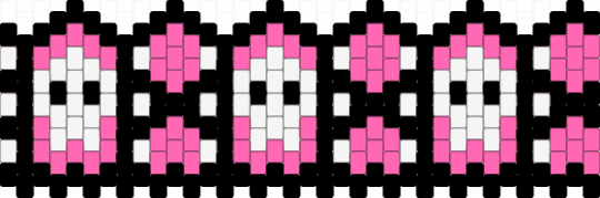 Skulls & Xs Multi-Stitch Cuff - pink, skulls, white, x