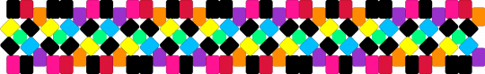 Rainbow & Black Wavy X-Base - yellow,purple,red,colorful,rainbow,wave,wavy