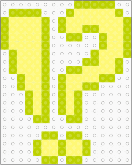 Interrobang Perler V2 - green,yellow,question mark,exclamation mark