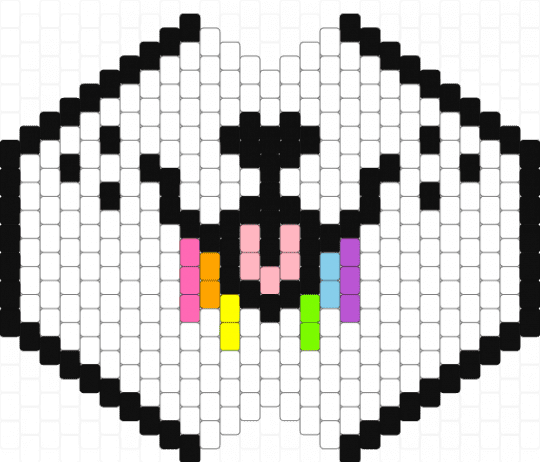 White animal mask with rainbow - white,pink